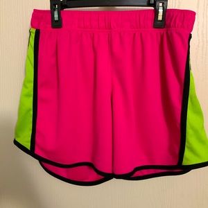 Pink and Neon Yellow bcg shorts